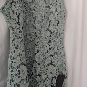 Lulu's Soft Green Crochet Dress